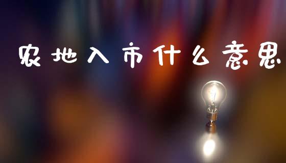 农地入市什么意思_https://m.sdyuehang.cn_德指直播室_第1张