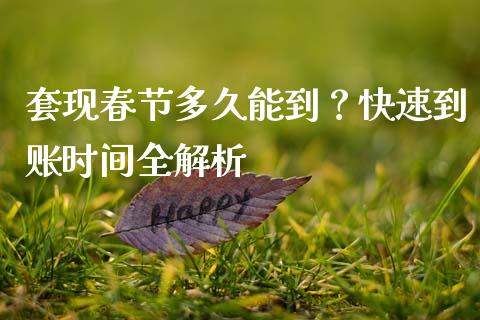 套现春节多久能到？快速到账时间全解析_https://m.sdyuehang.cn_恒指直播_第1张