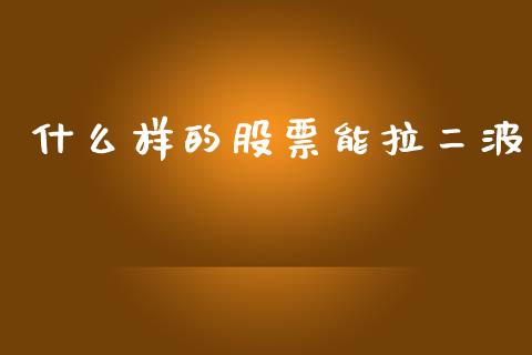 什么样的股票能拉二波_https://m.sdyuehang.cn_国际期货恒指直播间_第1张