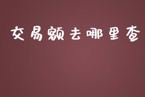 交易额去哪里查_https://m.sdyuehang.cn_恒指直播_第1张