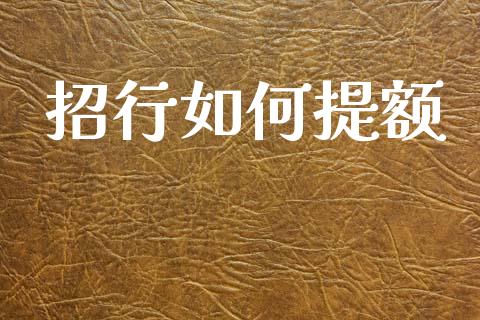 招行如何提额_https://m.sdyuehang.cn_德指直播室_第1张