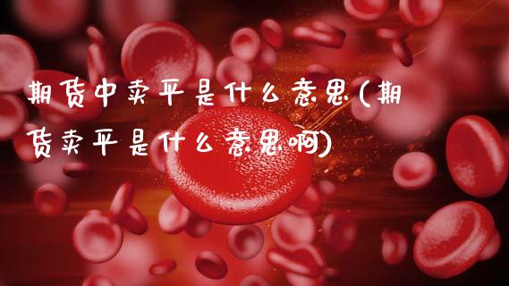 期货中卖平是什么意思(期货卖平是什么意思啊)_https://m.sdyuehang.cn_纳指直播喊单_第1张
