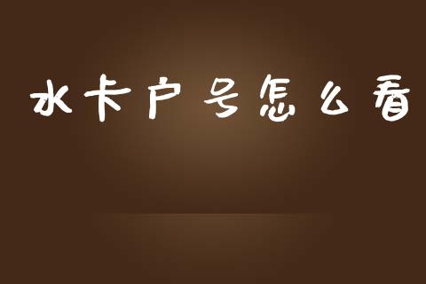 水卡户号怎么看_https://m.sdyuehang.cn_德指直播室_第1张