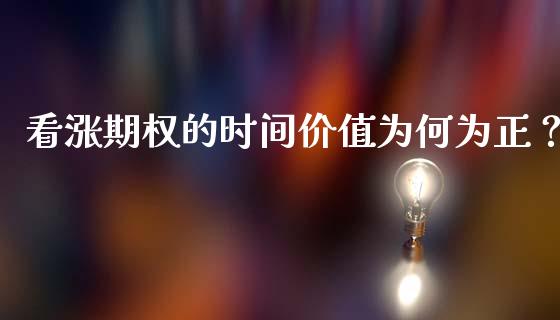 看涨期权的时间价值为何为正？_https://m.sdyuehang.cn_德指直播室_第1张