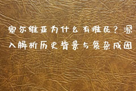 塞尔维亚为什么有难民？深入解析历史背景与复杂成因_https://m.sdyuehang.cn_德指直播室_第1张