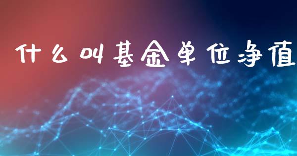 什么叫基金单位净值_https://m.sdyuehang.cn_国际期货恒指直播间_第1张