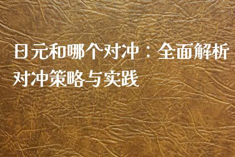 日元和哪个对冲：全面解析对冲策略与实践_https://m.sdyuehang.cn_纳指直播喊单_第1张