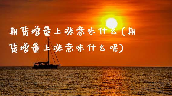 期货增量上涨意味什么(期货增量上涨意味什么呢)_https://m.sdyuehang.cn_纳指直播喊单_第1张