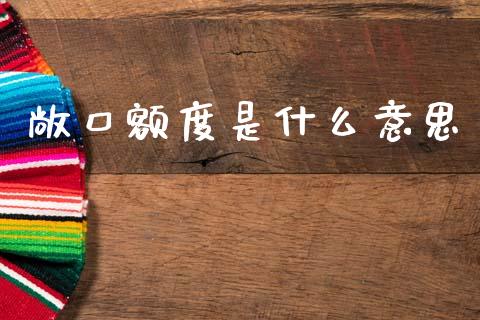 敞口额度是什么意思_https://m.sdyuehang.cn_纳指直播喊单_第1张