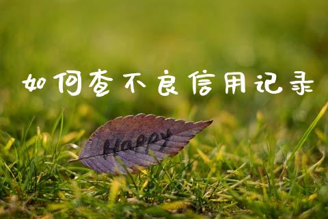 如何查不良信用记录_https://m.sdyuehang.cn_国际期货恒指直播间_第1张