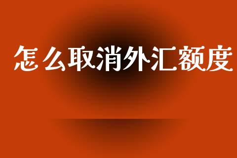 怎么取消外汇额度_https://m.sdyuehang.cn_恒指直播_第1张