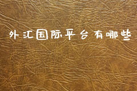 外汇国际平台有哪些_https://m.sdyuehang.cn_恒指直播_第1张