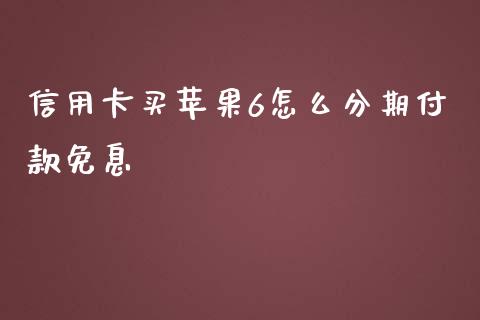 信用卡买苹果6怎么分期付款免息_https://m.sdyuehang.cn_纳指直播喊单_第1张