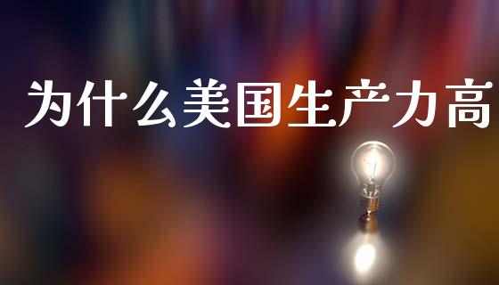 为什么美国生产力高_https://m.sdyuehang.cn_德指直播室_第1张