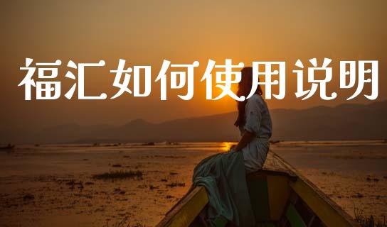福汇如何使用说明_https://m.sdyuehang.cn_德指直播室_第1张