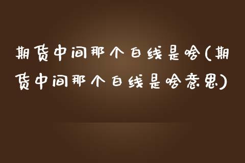 期货中间那个白线是啥(期货中间那个白线是啥意思)_https://m.sdyuehang.cn_德指直播室_第1张