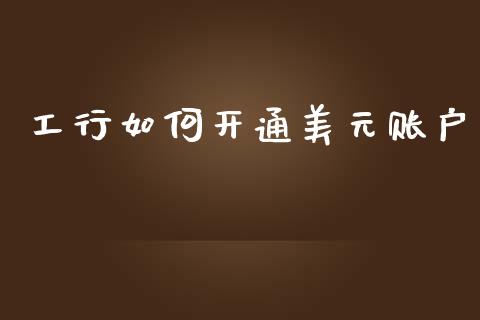 工行如何开通美元账户_https://m.sdyuehang.cn_德指直播室_第1张