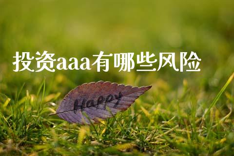 投资aaa有哪些风险_https://m.sdyuehang.cn_纳指直播喊单_第1张