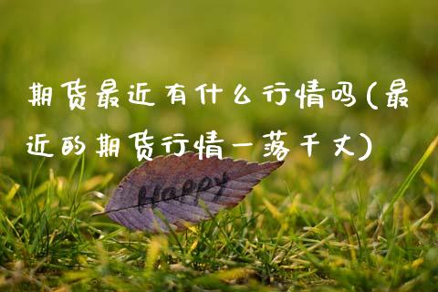 期货最近有什么行情吗(最近的期货行情一落千丈)_https://m.sdyuehang.cn_德指直播室_第1张