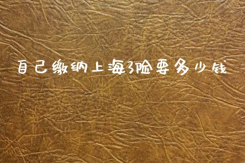 自己缴纳上海3险要多少钱_https://m.sdyuehang.cn_德指直播室_第1张