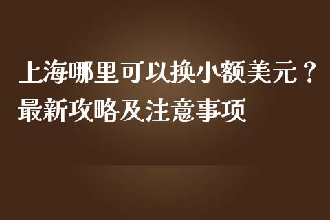 上海哪里可以换小额美元？最新攻略及注意事项_https://m.sdyuehang.cn_德指直播室_第1张