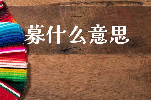 募什么意思_https://m.sdyuehang.cn_纳指直播喊单_第1张