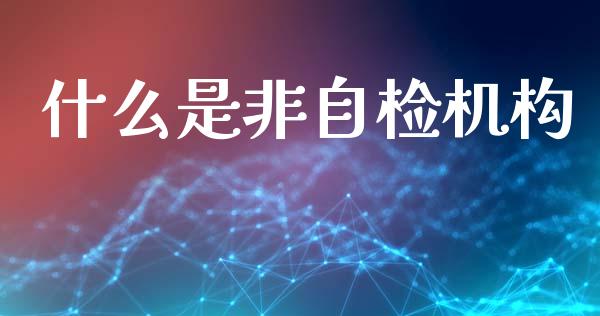 什么是非自检机构_https://m.sdyuehang.cn_国际期货恒指直播间_第1张