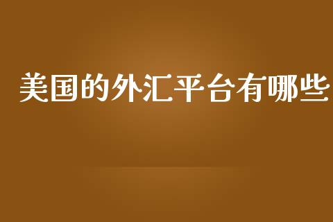 美国的外汇平台有哪些_https://m.sdyuehang.cn_纳指直播喊单_第1张
