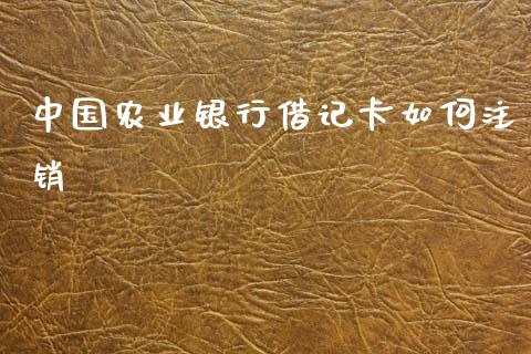 中国农业银行借记卡如何注销_https://m.sdyuehang.cn_国际期货恒指直播间_第1张