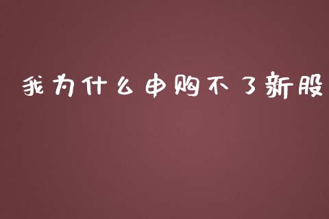 我为什么申购不了新股_https://m.sdyuehang.cn_德指直播室_第1张