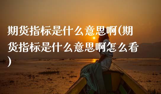 期货指标是什么意思啊(期货指标是什么意思啊怎么看)_https://m.sdyuehang.cn_纳指直播喊单_第1张
