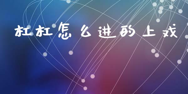 杠杠怎么进的上戏_https://m.sdyuehang.cn_纳指直播喊单_第1张