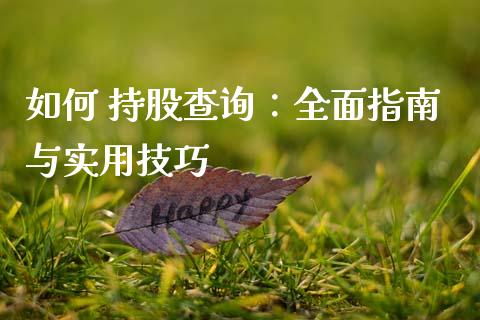 如何 持股查询：全面指南与实用技巧_https://m.sdyuehang.cn_恒指直播_第1张