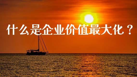 什么是企业价值最大化？_https://m.sdyuehang.cn_国际期货恒指直播间_第1张