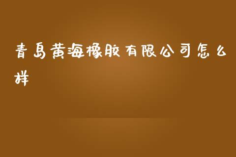 青岛黄海橡胶有限公司怎么样_https://m.sdyuehang.cn_国际期货恒指直播间_第1张