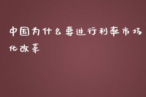 中国为什么要进行利率市场化改革_https://m.sdyuehang.cn_恒指直播_第1张