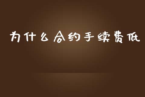 为什么合约手续费低_https://m.sdyuehang.cn_恒指直播_第1张