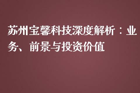 苏州宝馨科技深度解析：业务、前景与投资价值_https://m.sdyuehang.cn_国际期货恒指直播间_第1张