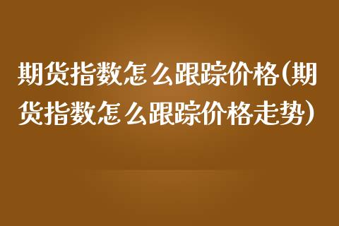 期货指数怎么跟踪价格(期货指数怎么跟踪价格走势)_https://m.sdyuehang.cn_国际期货恒指直播间_第1张
