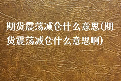 期货震荡减仓什么意思(期货震荡减仓什么意思啊)_https://m.sdyuehang.cn_纳指直播喊单_第1张