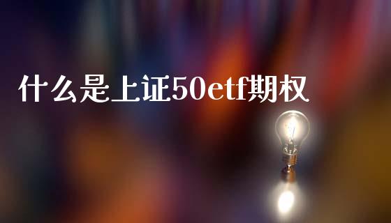 什么是上证50etf期权_https://m.sdyuehang.cn_恒指直播_第1张