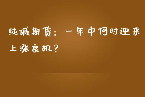 纯碱期货：一年中何时迎来上涨良机？_https://m.sdyuehang.cn_国际期货恒指直播间_第1张