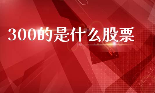 300的是什么股票_https://m.sdyuehang.cn_德指直播室_第1张