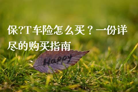 保?T车险怎么买？一份详尽的购买指南_https://m.sdyuehang.cn_德指直播室_第1张
