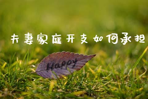 夫妻家庭开支如何承担_https://m.sdyuehang.cn_德指直播室_第1张