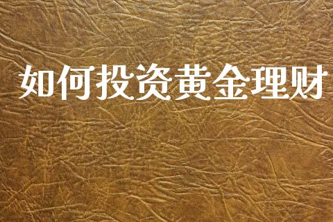 如何投资黄金理财_https://m.sdyuehang.cn_纳指直播喊单_第1张