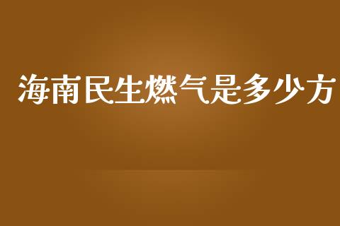 海南民生燃气是多少方_https://m.sdyuehang.cn_恒指直播_第1张