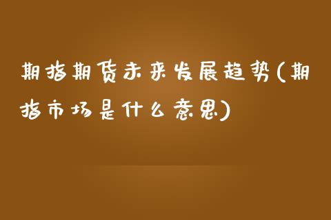 期指期货未来发展趋势(期指市场是什么意思)_https://m.sdyuehang.cn_恒指直播_第1张