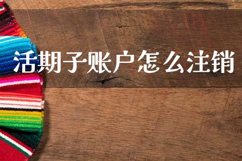 活期子账户怎么注销_https://m.sdyuehang.cn_纳指直播喊单_第1张