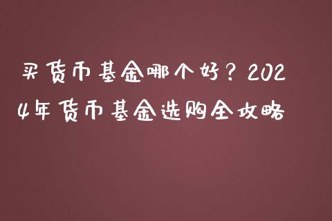 买货币基金哪个好？2024年货币基金选购全攻略_https://m.sdyuehang.cn_德指直播室_第1张
